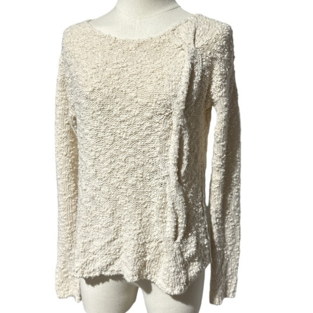 Anthropologie Yellow Bird Cardigan Cream cable knit sweater women’s size Small